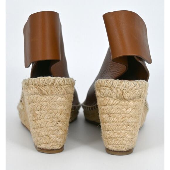 Celine | Tan Leather Espadrille Wedge Sandals Size: 38 - Picture 4 of 16